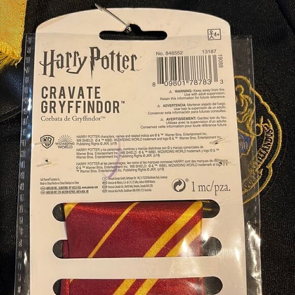 HARRY POTTER HOGWARTS HOODED ROBE WITH GRYFFINDOR TIE AND GLASSES Kids Fits Most - Picture 12 of 12